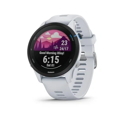 Immagine di Garmin Forerunner 255 Music, Smartwatch, 46mm, GPS multi band, Cardio, VO2max, Running Power, HRV Status, Piani gratuiti 5K, 10K e 21K, Memoria per Musica, Pay (Whitestone) (Ricondizionato)