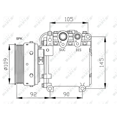 Immagine di NRF 32049 compressore Aria Condizionata MSC90C 12 PAG 100 con olio