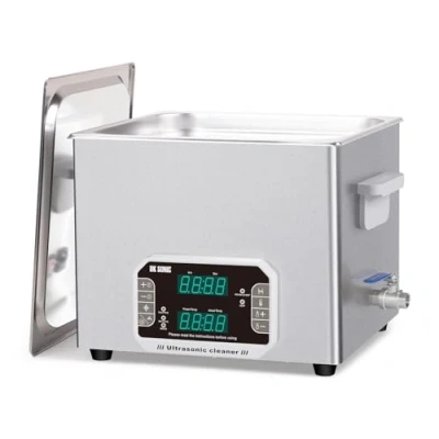 Immagine di Pulitore ultrasonico commerciale DK SONIC 15L sonico con cestello riscaldatore per gioielli, monete, parti metalliche, carburatore, dischi, circuiti stampati, ecc.