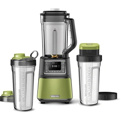Immagine di Sencor frullatore SBU787 tritatutto da cucina elettrico, tritaghiaccio con 8 lame in acciaio inox, 7 programmi preimpostati, capienza di 1,5L e bicchiere per frullati sottovuoto 0,7L(Green)