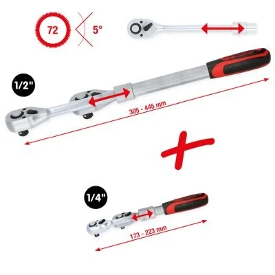 Immagine di KS TOOLS 914.1412 Cricchetto reversibile 72 12,5 (1/2&quot;), 6,3 (1/4&quot;)mm (pollici) Acciaio al cromo vanadio