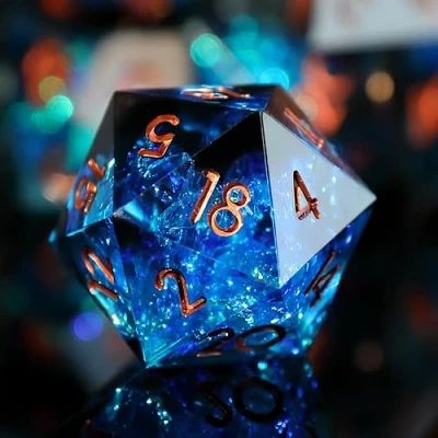 Immagine di Dadi D&amp;D D4 D6 D8 D10 D12 D20 D% DND Set 7 pezzi Poliedrici Fatti a Mano Resina con Bordi Affilati per Dungeons and Dragons Pathfinder Roll Giochi da tavolo RPG MTG Confezione Regalo