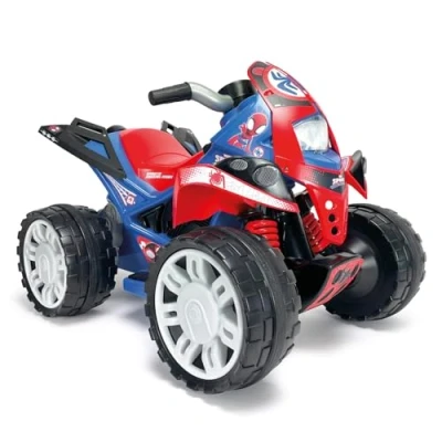 Immagine di INJUSA Quad Elettrico The Beast Spidey, per Bambini 2 4 Anni, Batteria 12V, Pedale Acceleratore, Freno Elettrico, Retromarcia, Ruote Larghe in Plastica, Velocità 5 6 km/h, Blu