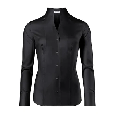 Immagine di Vincenzo Boretti Leicht SOFT Kelchkragen Camicia, Donna, Taglia: 42, Schwarz