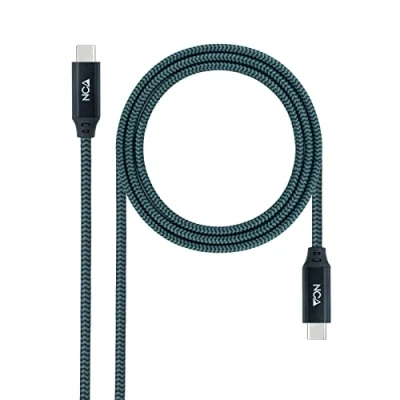 Immagine di Nanocable 10.01.4301 COMB Cavo USB 3.2 Gen2x2 20Gbps 5A/100W 4K/60Hz C/M C/M, colore grigio/nero, 1 m