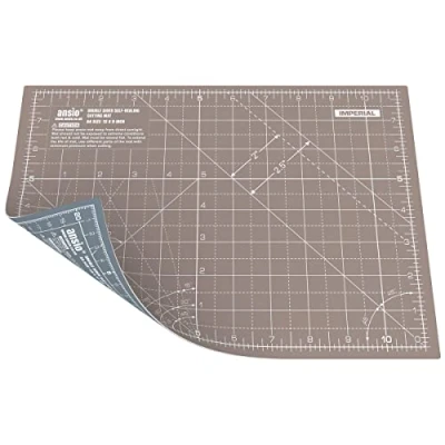 Immagine di ANSIO Tappetino da Taglio Autoriparante A4 Double Sided 5 Strati Quilting, Cucito, Scrapbook, Tessuto e Papercraft Imperial/Metrico 11 Pollici x 8 / 29cm 21cm MARRONE/GRIGIO