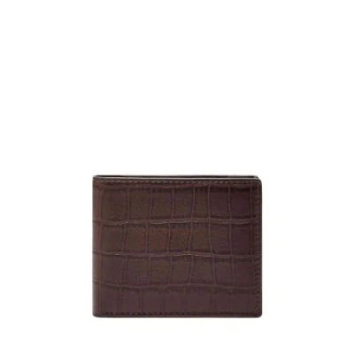 Immagine di Fossil Derrick Set di portafogli in pelle o poliestere per uomo, 11.43 cm L x 1.91 W 8.89 H, Marrone gelso