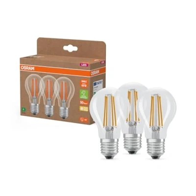 Immagine di OSRAM 4099854338601 LED (monocolore) ERP A (A G) E27 3.8 W = 60 Bianco caldo (Ø x A) mm 3 pz.
