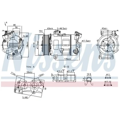 Immagine di NISSENS 890947 Compressore Aria Condizionata DCS17IC 12 PAG 46 YF R 134a RENAULT: MASTER 3 Kasten, Bus, 3, OPEL: Vivaro B Van