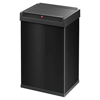 Immagine di Hailo Big Box Swing l 0840 141 Bidone della spazzatura 35 Lamiera dacciaio (L x A P) 339 545 260 mm Nero Coperchio basculante Self closing 1 pz.