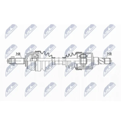 Immagine di NTY NPW FT 043 Albero motore / Semiasse Assale anteriore Sx 588 83 Cambio manuale FIAT: Grande Punto Hatchback, Evo ALFA ROMEO: MiTo