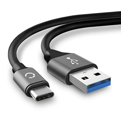 Immagine di CELLONIC® Cavo USB compatibile con Bang &amp; Olufsen BeoPlay A1, A2 Active, BeoLit 17, P2, P6, ricarica 3A, per cassa altoparlante bluetooth avente porta C Type C, di 2m, in PVC grigio