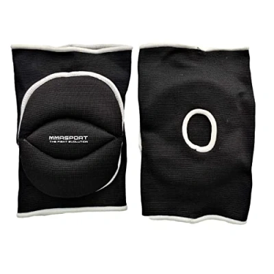 Immagine di coppia di ginocchiere imbottite per pallavolo in cotone elasticizzato imbottitura eva sport volley knee pads (S, nero)