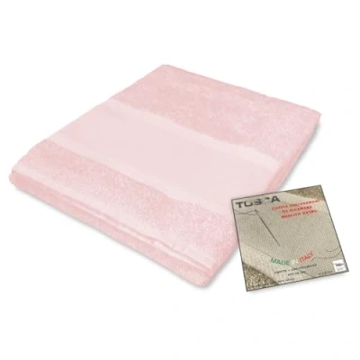 Immagine di Tex family Set Asciugamani Bagno Tosca © in Spugna di Cotone 100% da Ricamare Punto Croce 1+1 Viso e Ospite Rosa
