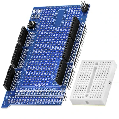 Immagine di AZDelivery Prototyping Shield con Mini Breadboard compatibile Arduino E MEGA 2560 R3 incluso un Book!
