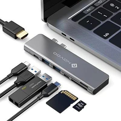 Immagine di NOVOO Adattatore Mac, Hub USB C 7 in 2 con PD 100W, 3.0, Lettore di schede SD/TF, HDMI per Macbook Air/Pro M1 M2