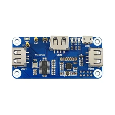 Immagine di Waveshare PoE Ethernet/USB HUB HAT for Raspberry Pi Zero/Zero W/Zero WH 3X USB 2.0 Ports 802.3af Compliant