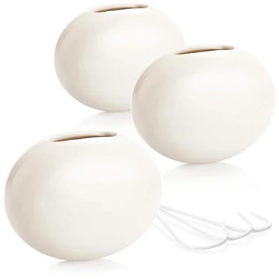 Immagine di com four® Umidificatore d&#039;Aria in Ceramica 3X evaporatore del radiatore per umidificare l&#039;aria della Stanza Riscaldamento di Forma Ovale, Bianco (03 Pezzi ovali)