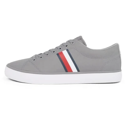 Immagine di Tommy Hilfiger Uomo Sneakers Vulcanizzate Core Stripes Mesh Profilo Basso, Grigio (Universal Grey), 40 EU