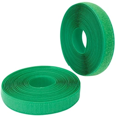Immagine di Aerzetix C65903 Nastro/rotolo di scratch 20mm 5 metri auto aggrappante organizer/fermacavo striscia aggancio sacchetto indumento cinghia colore: verde in poliammide e poliestere