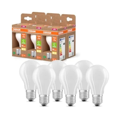 Immagine di OSRAM Lampada LED Superstar Classic a 75 dalla classica forma lampadina in vetro smerigliato, 5 W, 1055 lm, attacco E27, 2700 K per luce bianca calda, EEK A, diametro 60 mm, confezione da 6