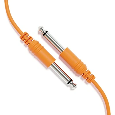 Immagine di ExcelValley 1 Pack Cavo per Chitarra Strumento Mono Patch Guida TS 6,35mm 1/4&quot; [Arancione 120cm 47&quot;]