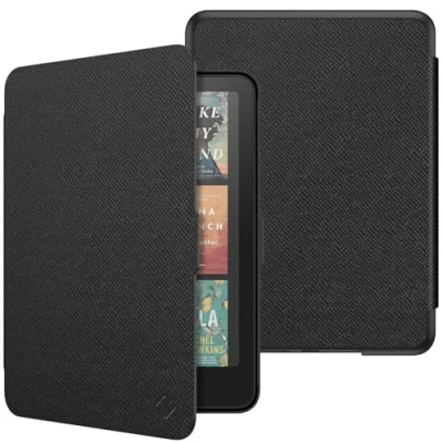 Immagine di FINTIE Custodia per 7&quot; Kindle Paperwhite 2024 (12ª Generazione) e Colorsoft Signature Edition (1ª Generazione), Sottile Leggero Protettiva Cover con Auto Sveglia/Sonno, Nero