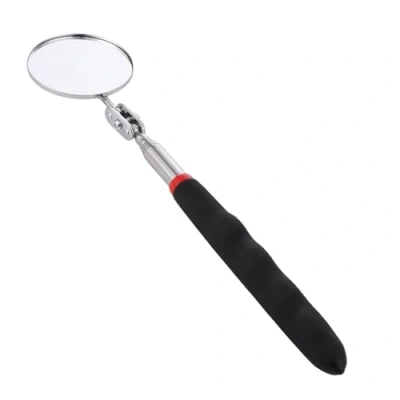 Immagine di NyxSeat 1 lampada di ispezione espandibile per auto, strumenti meccanici ausiliari, utensili a specchio rotondi, convesso telescopico regolabile (50 mm, nero).