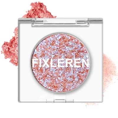Immagine di Fixleren Palette di ombretti con glitter, camaleonte, eyeshadow, cambiamento metallico, glitter olografici a lunga durata, ombretto multicromo, trucco per palcoscenico/feste. (arancione)