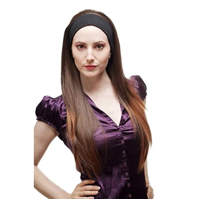 Immagine di WIG ME UP Parrucca Toupet Mezza con Fascetta Mix di castano Liscia Lunga Meches 50 cm H9306 2T30