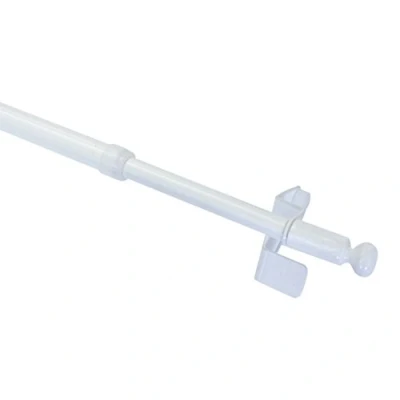 Immagine di GARDINIA Bastone a pressione per tenda, Estensibile, Montaggio senza viti o trapano, Sistema Press&amp;Go Filigrano, Diametro 8/10 mm, Lunghezza 50 80 cm, Metallo, Bianco