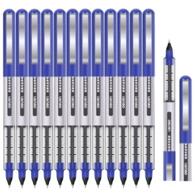 Immagine di Penna a Sfera, GXR Roller Inchiostro Nera Punta Extra Fine 0.5mm ad Asciugatura rapida (12 Pezzi） (Blu)