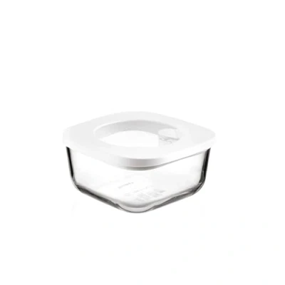 Immagine di Guzzini Kitchen Active Design, STORE&amp;MORE GLASS, Contenitore Ermetico in Vetro per Frigo/Freezer/Microonde (S) Trasparente, 12 x h6,3 cm 410 cc 11330011