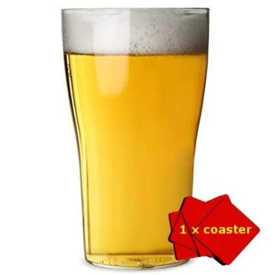 Immagine di Dishwasher Safe Set of 6 Unbreakable Reusable Polycarbonate Plastic Pint Glasses Tulip Shaped (568ml / 20oz)