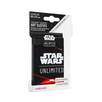 Immagine di Gamegenic Star Wars Unlimited Red Art Sleeves Officially Licensed Pack of 60 And 2 Clear Sleeves, Optimized Size for Other TCG LCG Games
