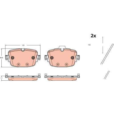 Immagine di TRW GDB2506 Kit pastiglie freno con segnalatore acustico usura AUDI: A6 C8 Avant, Q7, Q8