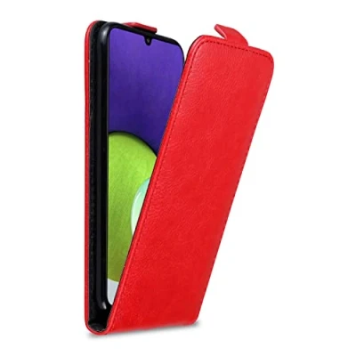Immagine di Cadorabo Custodia compatibile con Samsung Galaxy A22 4G / M22 M32 in ROSSO MELA Protezione Stile Flip Chiusura Magnetica Case Cover Wallet Book Etui