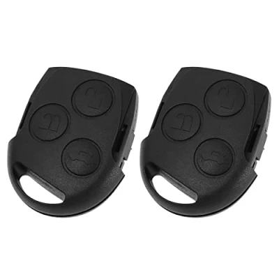 Immagine di SG Store 2 pezzi 3 pulsanti telecomando custodia di ricambio compatibile con Ford Focus Mondeo Fiesta Fusion Puma Transit chiave auto Shell nero