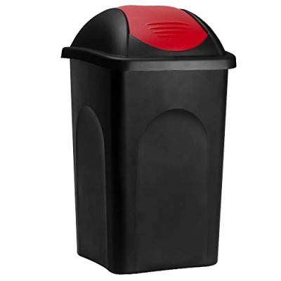 Immagine di Stefanplast® . pattumiera con coperchio basculante, capacità 60 litri in plastica per spazzatura da cucina  colore a scelta Red