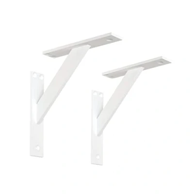Immagine di ALUSFERA Staffe per Mensole 180 mm Reggimensola in Metallo Supporti Robusto Pesanti Reggimensole da Muro 3 Pezzi Angolari Bianco