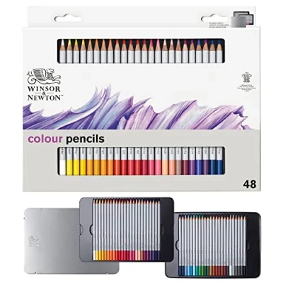Immagine di Winsor &amp; Newton Matite Scatola in Metallo 48 Colorate