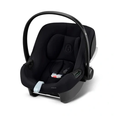 Immagine di CYBEX Seggiolino Auto Aton B2 i Size con Base One, Dalla nascita a circa 24 mesi, Max. 13 kg, ISOFIX e Riduttore per Neonati, Compatibile SensorSafe, Volcano Black