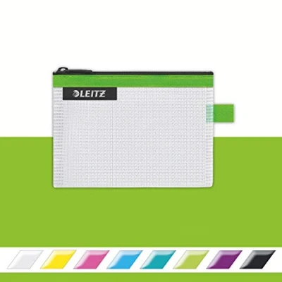 Immagine di Leitz WOW Busta da Viaggio, Resistente all&#039;Acqua, Trasparente, Adatta per Organizzare Piccoli Oggetti, Formato S (A6), Verde