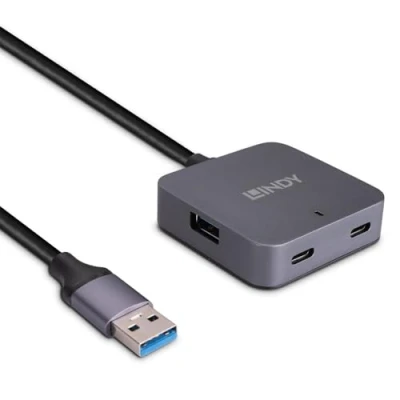 Immagine di Lindy Hub USB 3.0 a 4 porte da 10 m