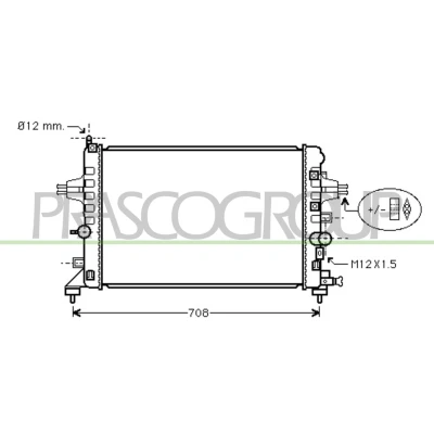 Immagine di PRASCO OP410R002 Radiatore motore Alluminio 600 359 23 Alette di raffreddamento montate meccanicamente OPEL: Zafira B, Astra H Caravan, GTC