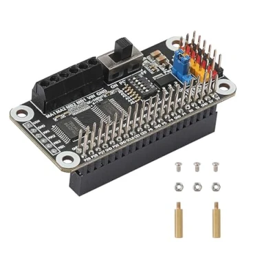 Immagine di XICOOLEE Motore e Servo Driver HAT per Raspberry Pi Zero/Zero W/Zero WH/2B/3B/3B+/4B, Adottando Dual Chip PCA9685+TB6612, Drive Due Motori DC