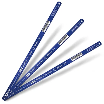 Immagine di GRAFF Set di 3 lame per seghetto, 8% cobalto, 300 mm, 24 denti pollice, bi metallo, seghetto