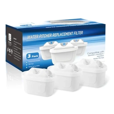 Immagine di 3 Pack Cartuccia per filtro, filtri riduce cloro, calcare, PFAS e metalli, dell’acqua compatibile con Brita Maxtra+, Style, Mavea Elemaris XL,