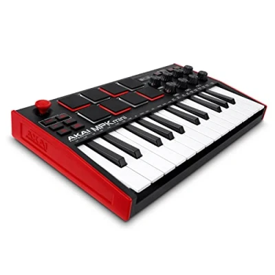 Immagine di AKAI Professional MPK Mini MK3 Tastiera MIDI Controller USB a 25 Note con 8 Drum Pad Retroilluminati, Manopole e Software Incluso