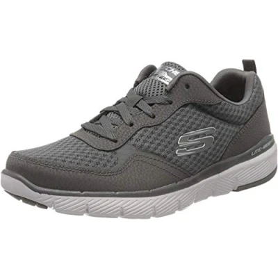 Immagine di Skechers Flex Advantage 3.0, Scarpe da Ginnastica Uomo, Grigio Charcoal Leather Mesh Trim Charcoal, 43 EU